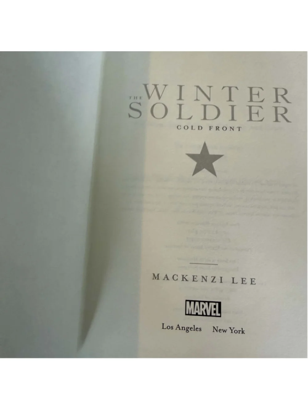 The Winter Soldier: Cold Front by Mackenzi Lee Hardcover Book ISBN9781368022279